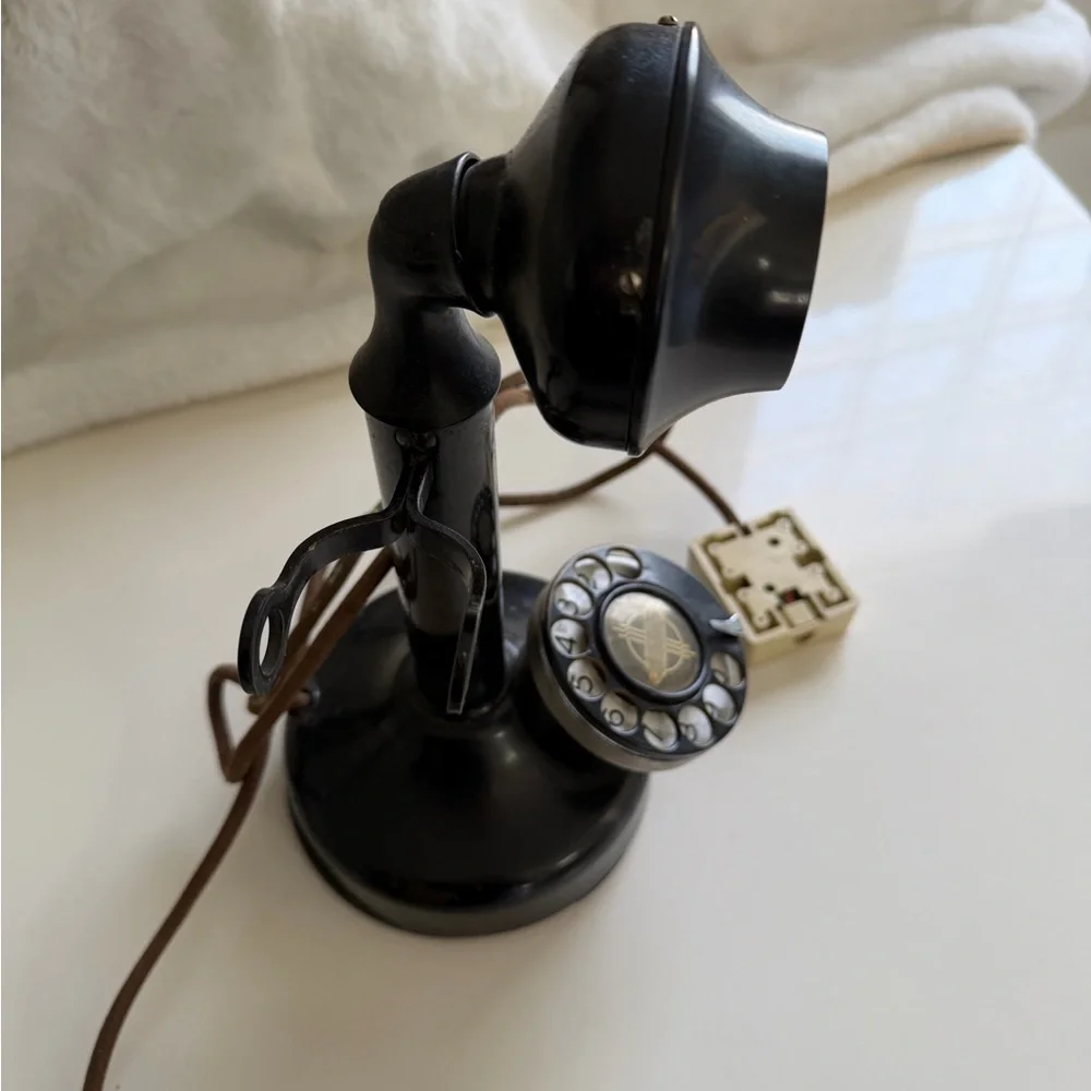 Vintage Black Candlestick  phone Telephone - Picture 8 of 9